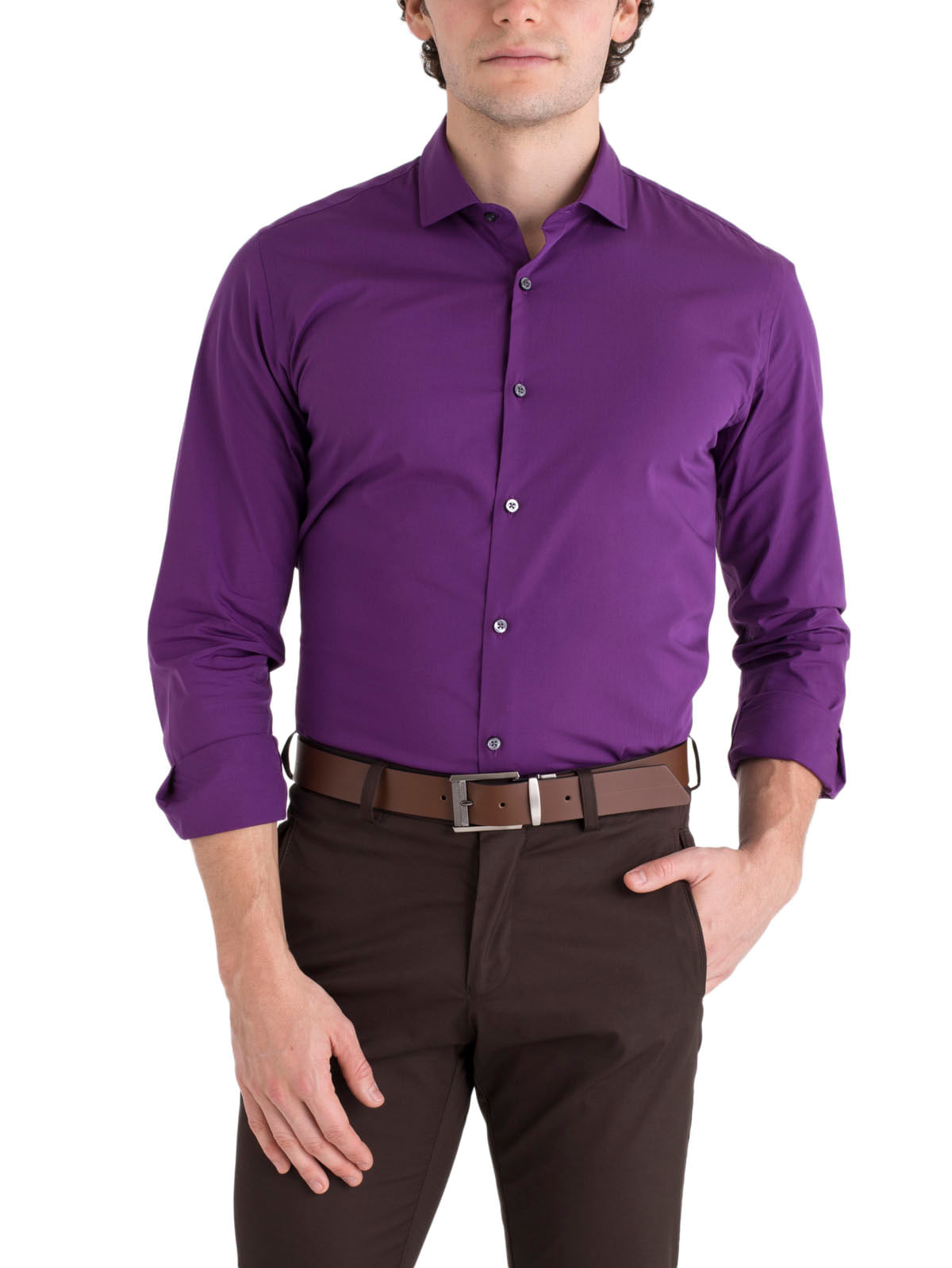 camisa color uva para hombre