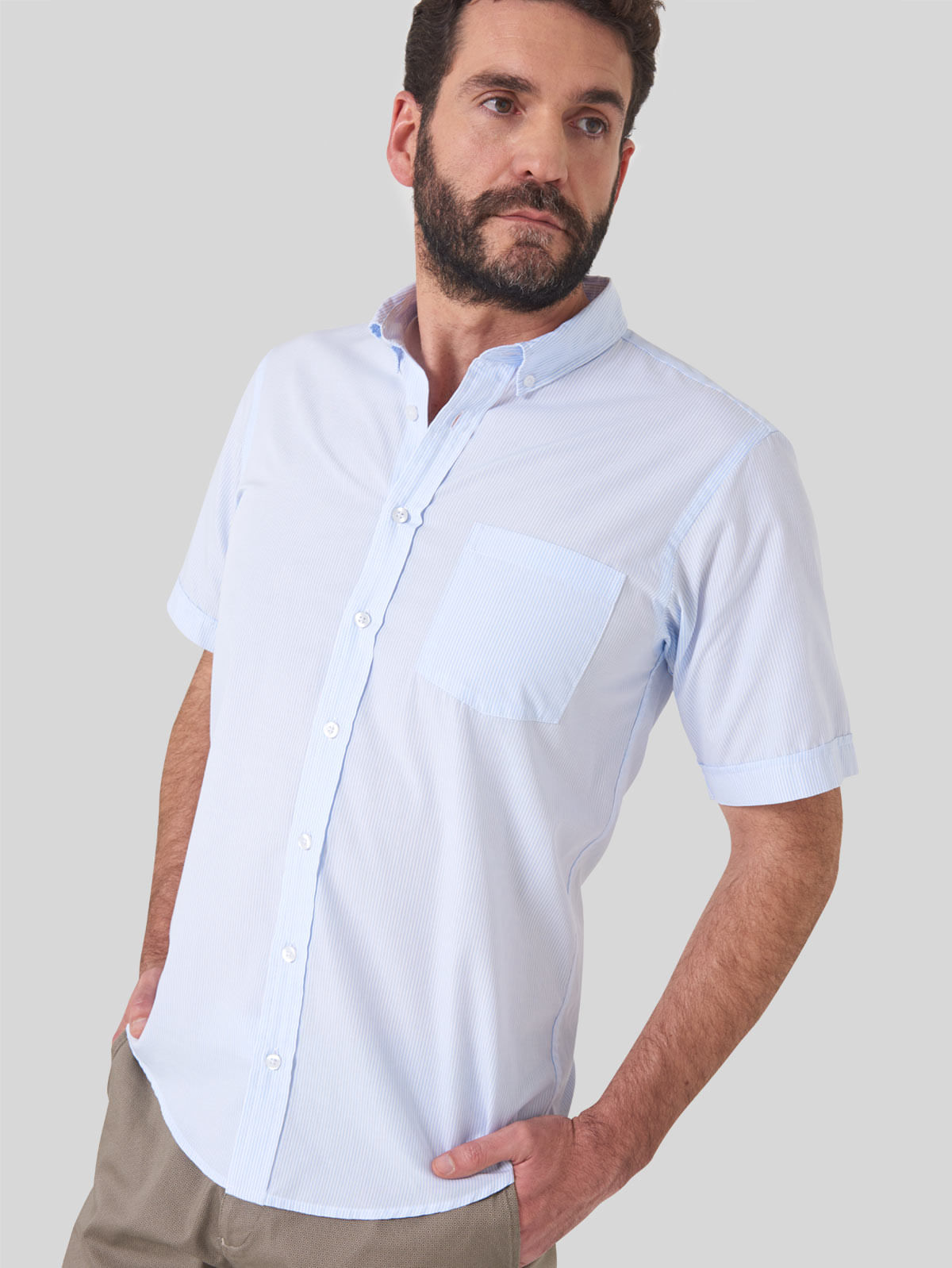 camisas casuales manga corta