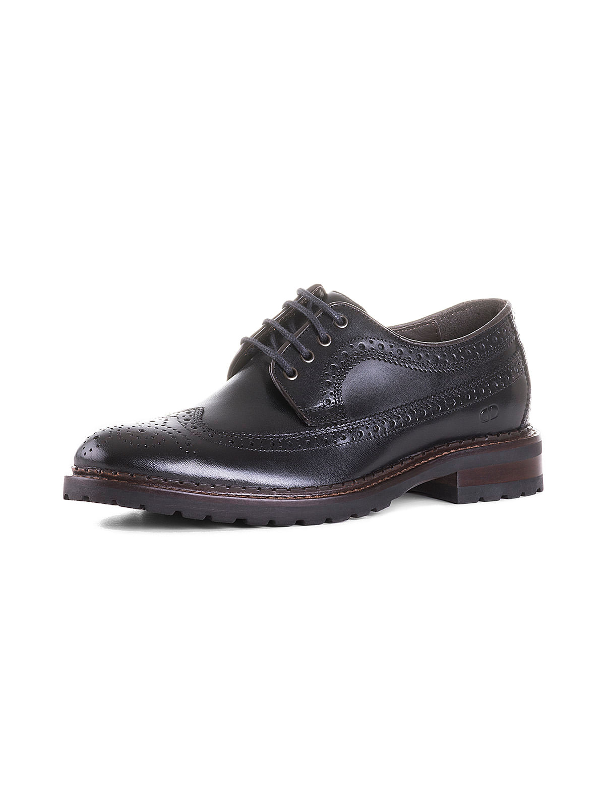 Zapatos De Cuero Tipo Oxford Detalles Chiripeados Para Hombre