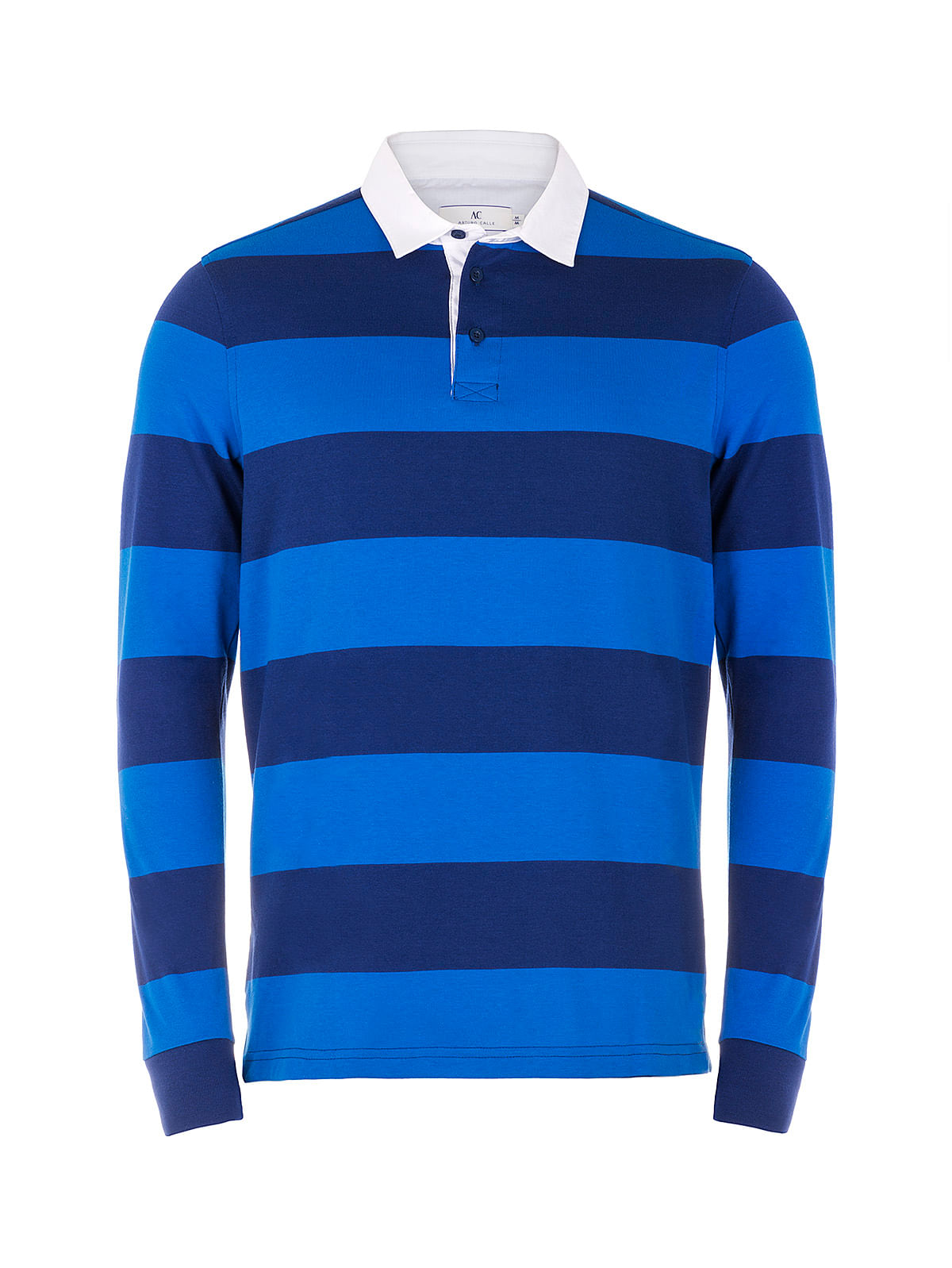 Camisa Tipo Polo Manga Larga Con Rayas Regular Fit Para Hombre