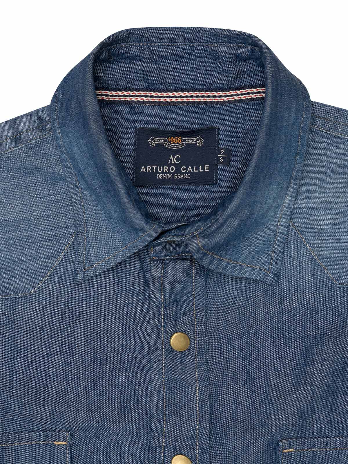 camisa color jean para hombre