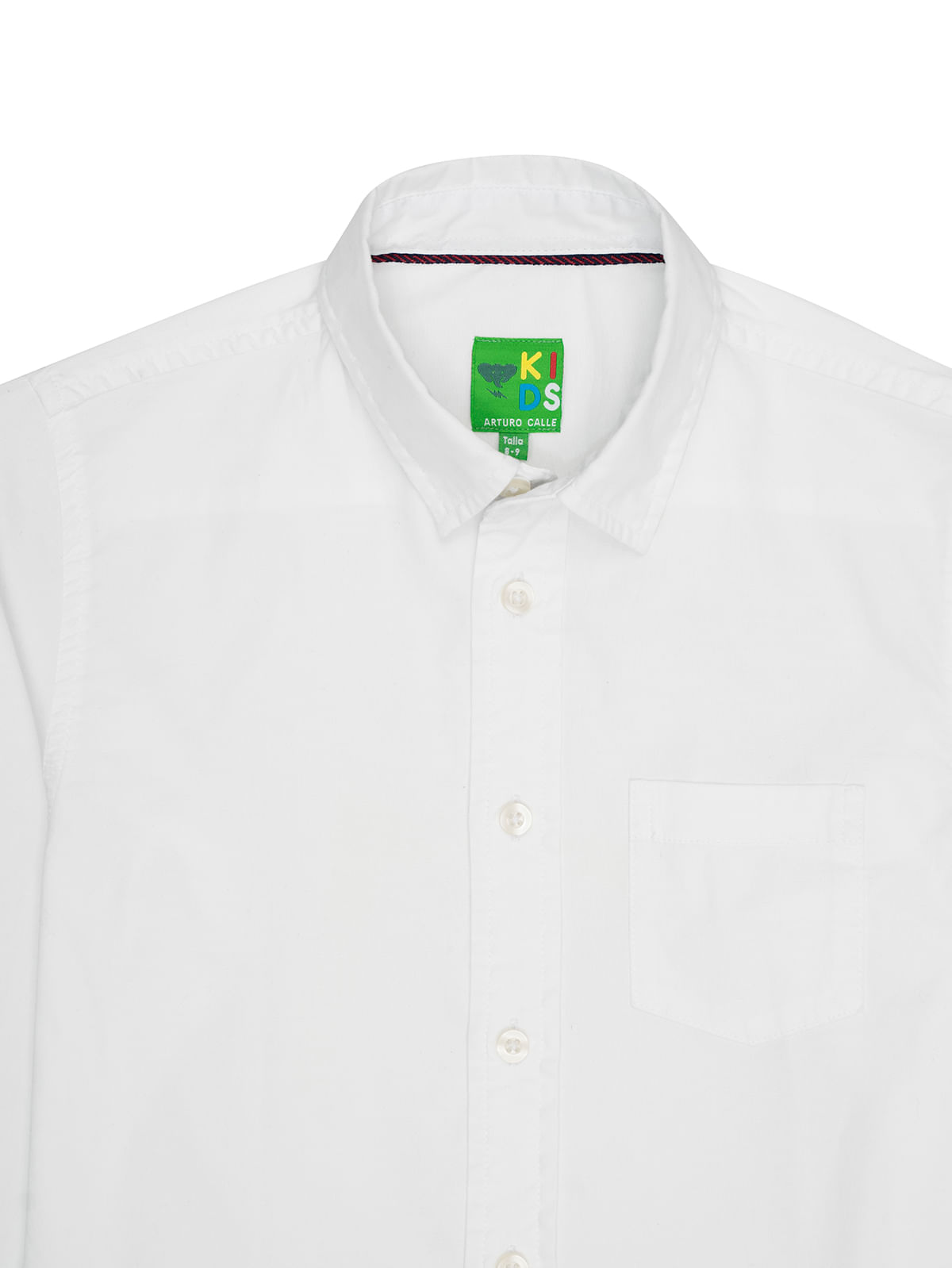 camisa sport unicolor basica blanca de manga larga para nino 08894