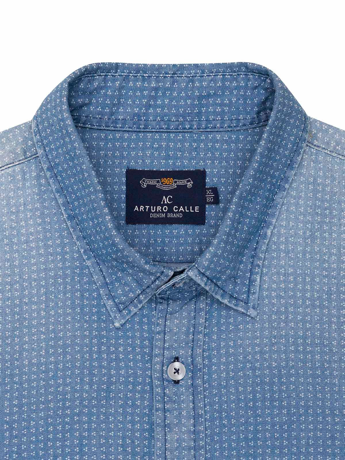 camisa color jean para hombre