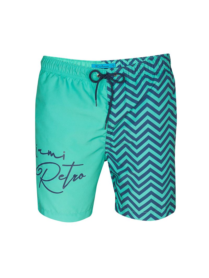 Pantaloneta de Baño con Estampado Combinado para Hombre 02273 - Arturo