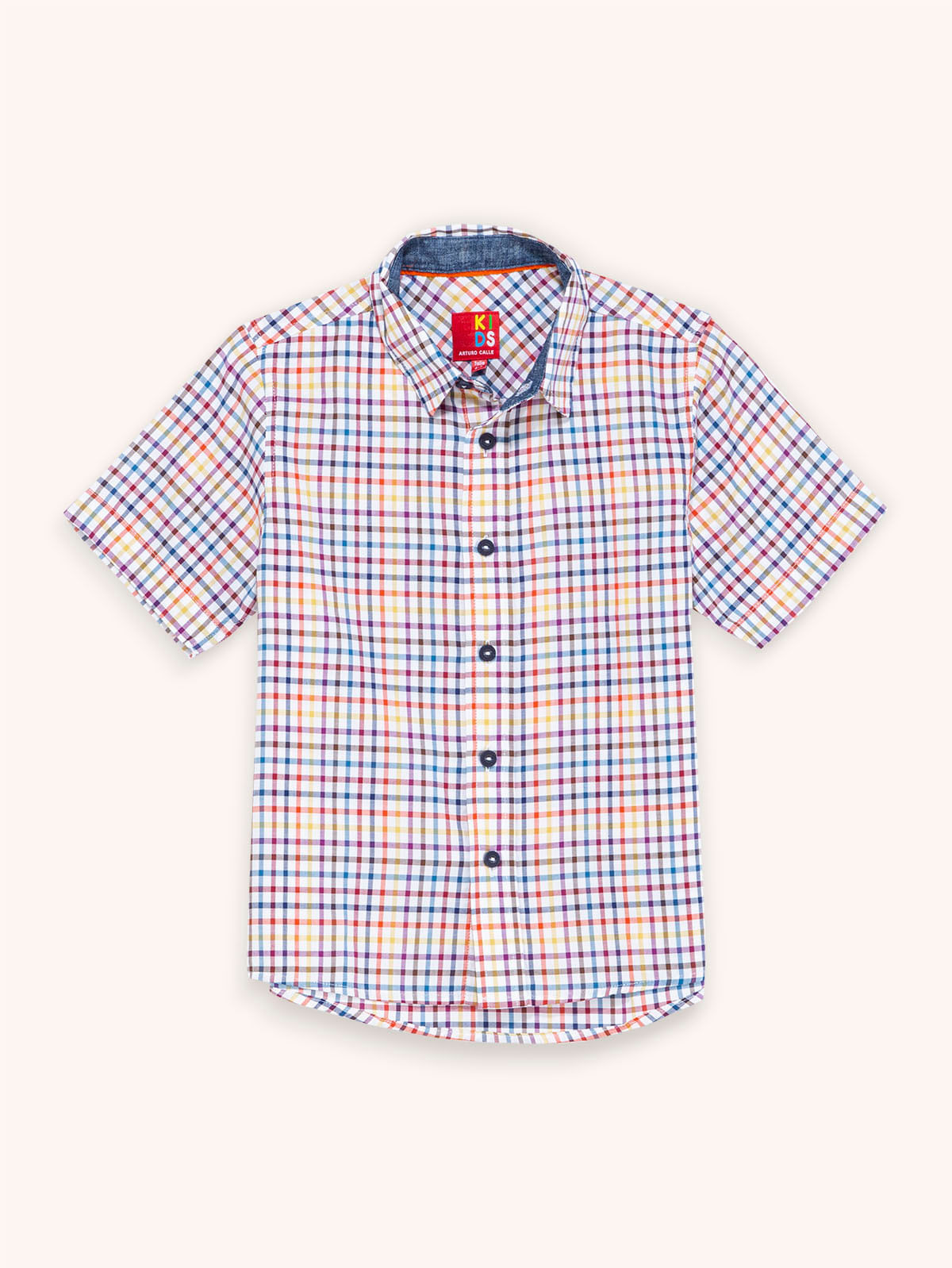 camisa cuadros manga corta