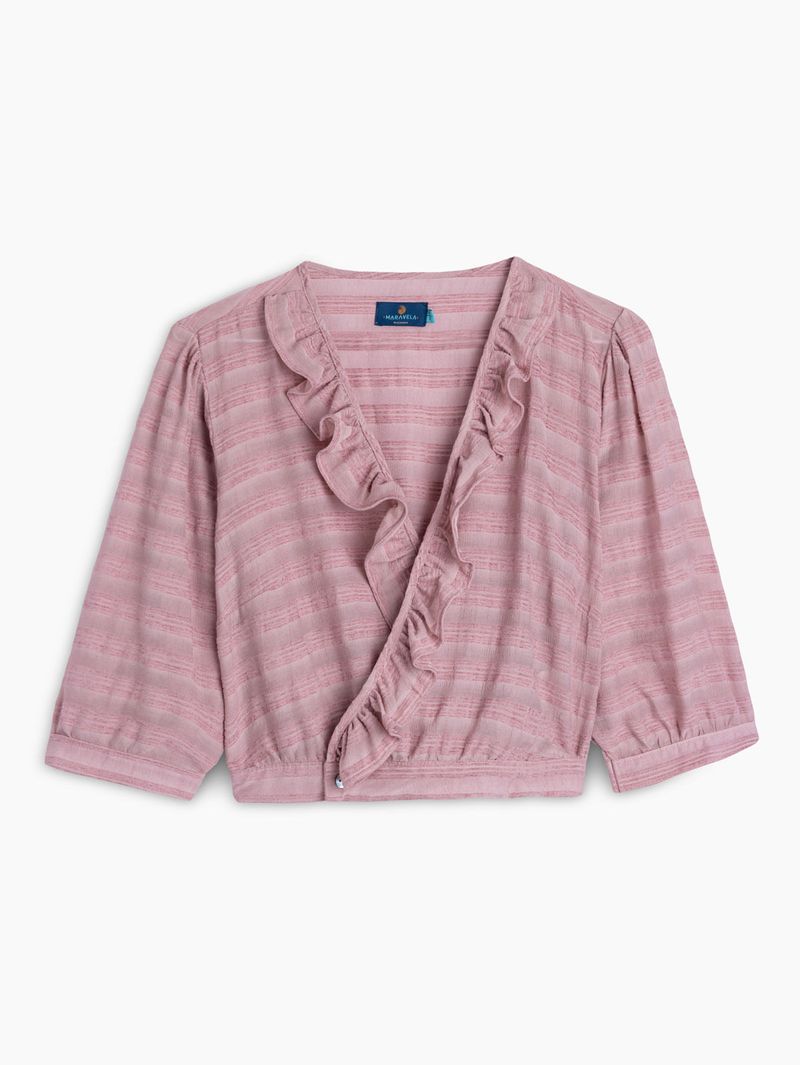 Blusa Cruzada Escote en V para Mujer 00859