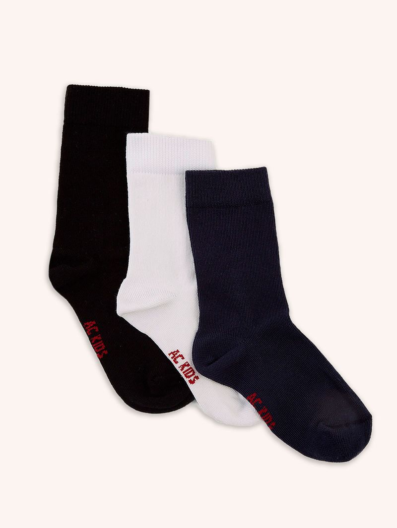 Pack x 3 Medias Unicolor para Niño 05549