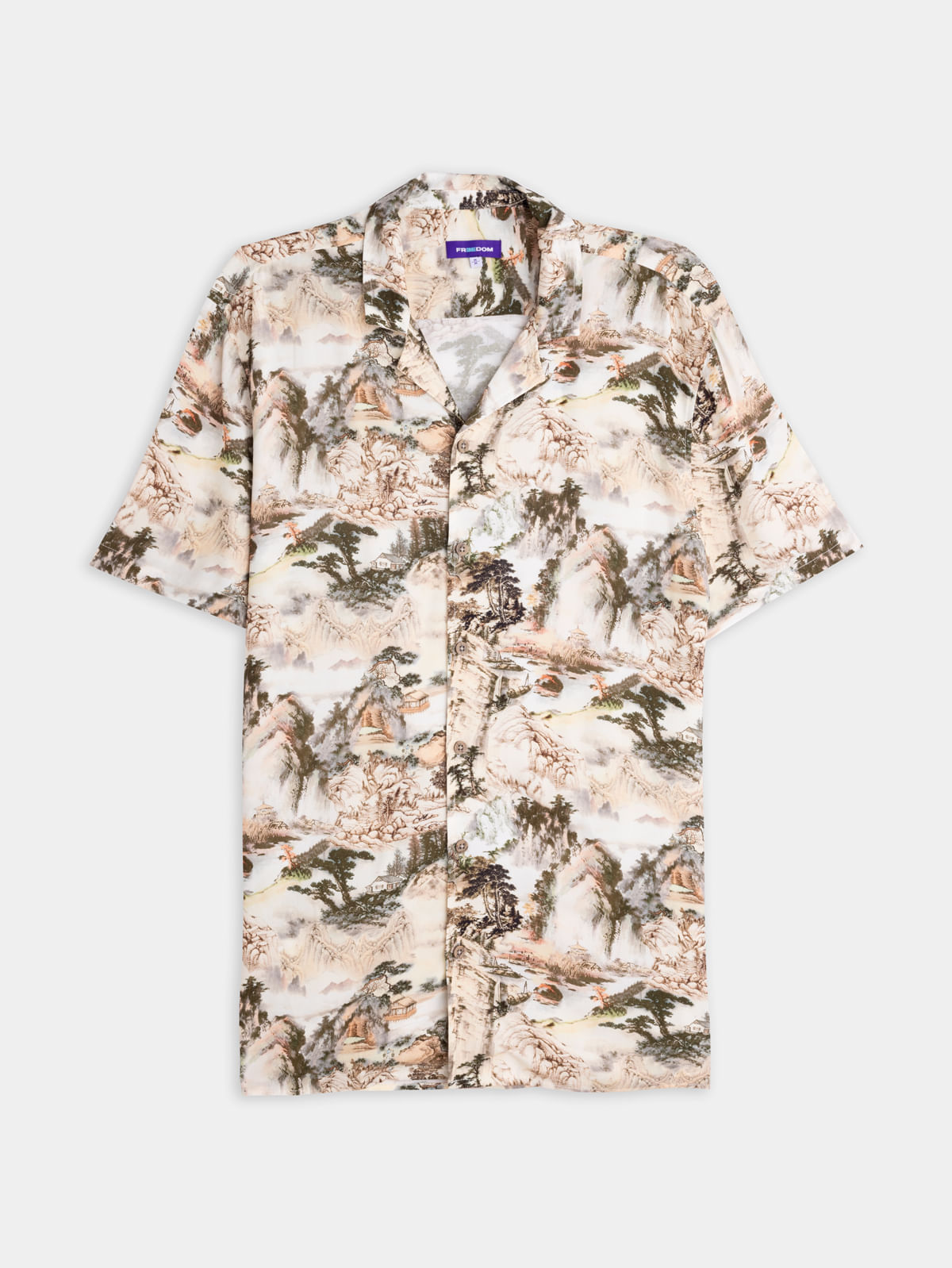 Camisa Manga Corta con Diseño Estampado 04591