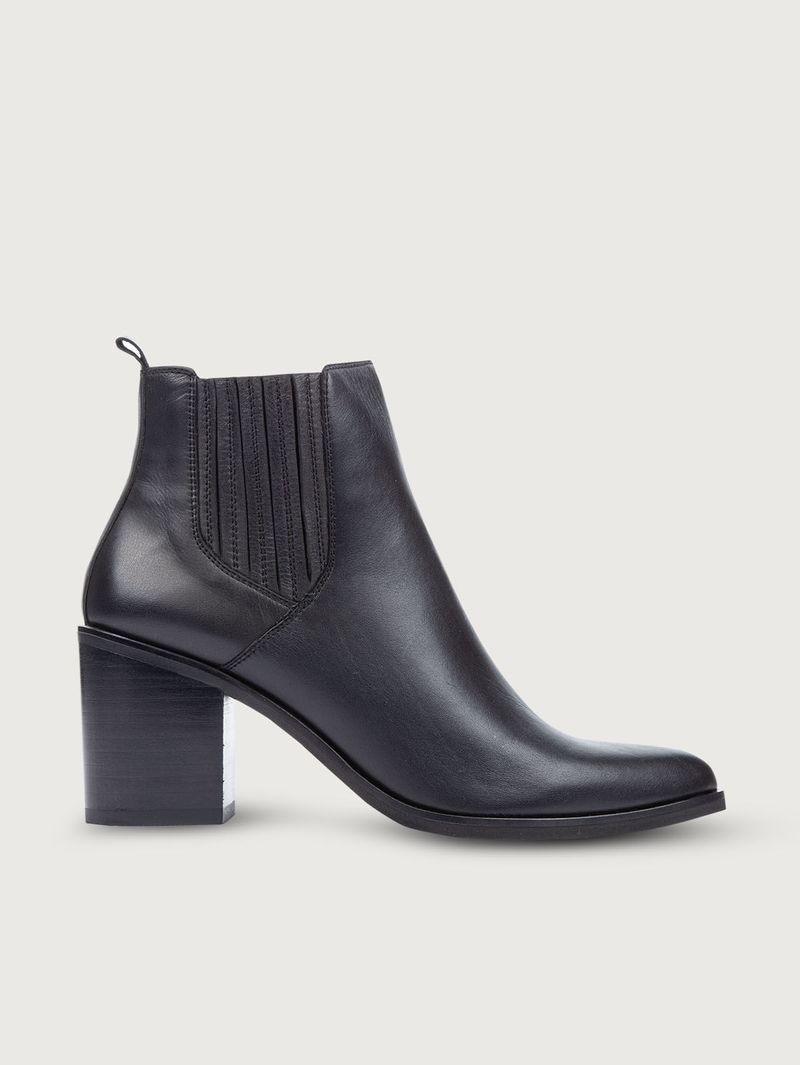 Botas Tacón Cuadrado Y Caña Baja en Cuero para Mujer 32168