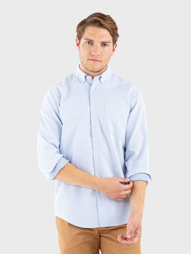 Camisa Textura Manga Larga para Hombre 26089