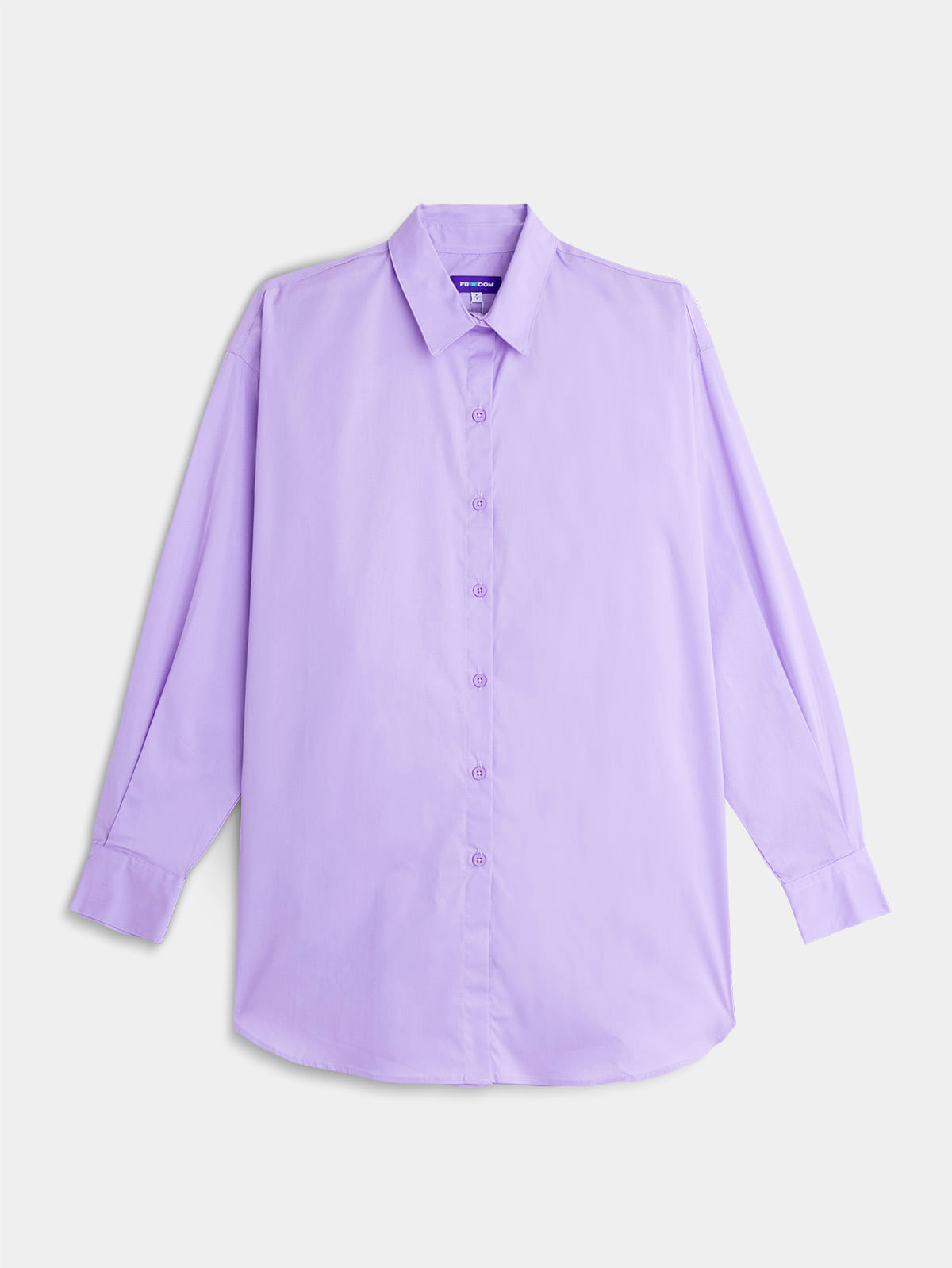 Camisa Manga Larga Unicolor Oversize para Mujer 04816