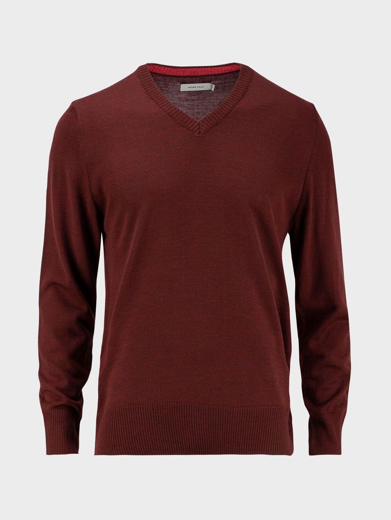 Suéter Cuello V en Silueta Básica para Hombre 33488