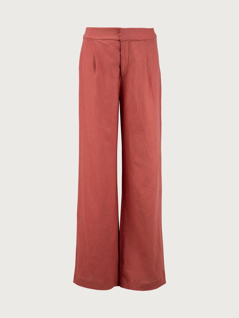 Pantalón en Lino Unicolor para Mujer 34032