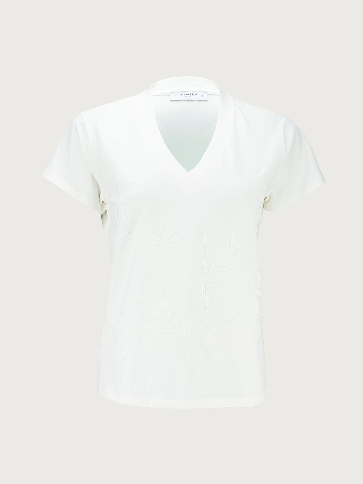 Camiseta Estampada Cuello V para Mujer 35359