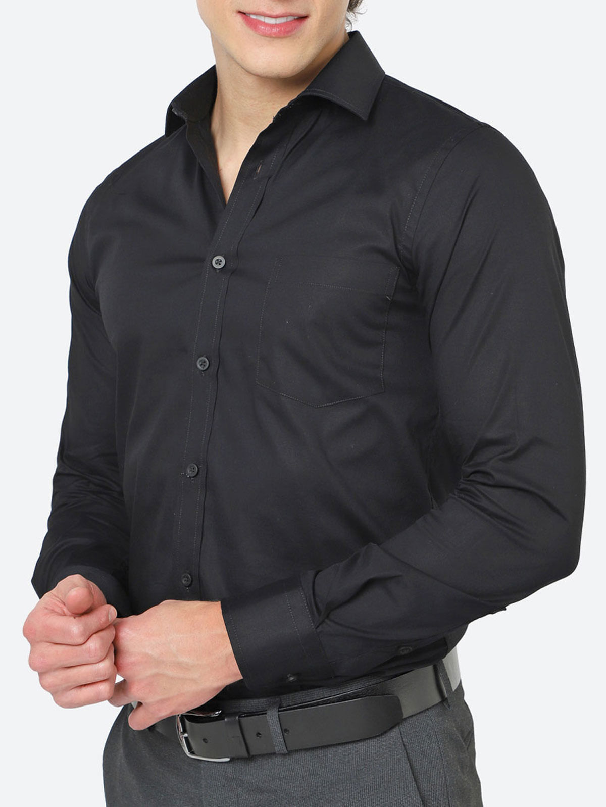 Camisa negra manga larga hombre Arturo Calle