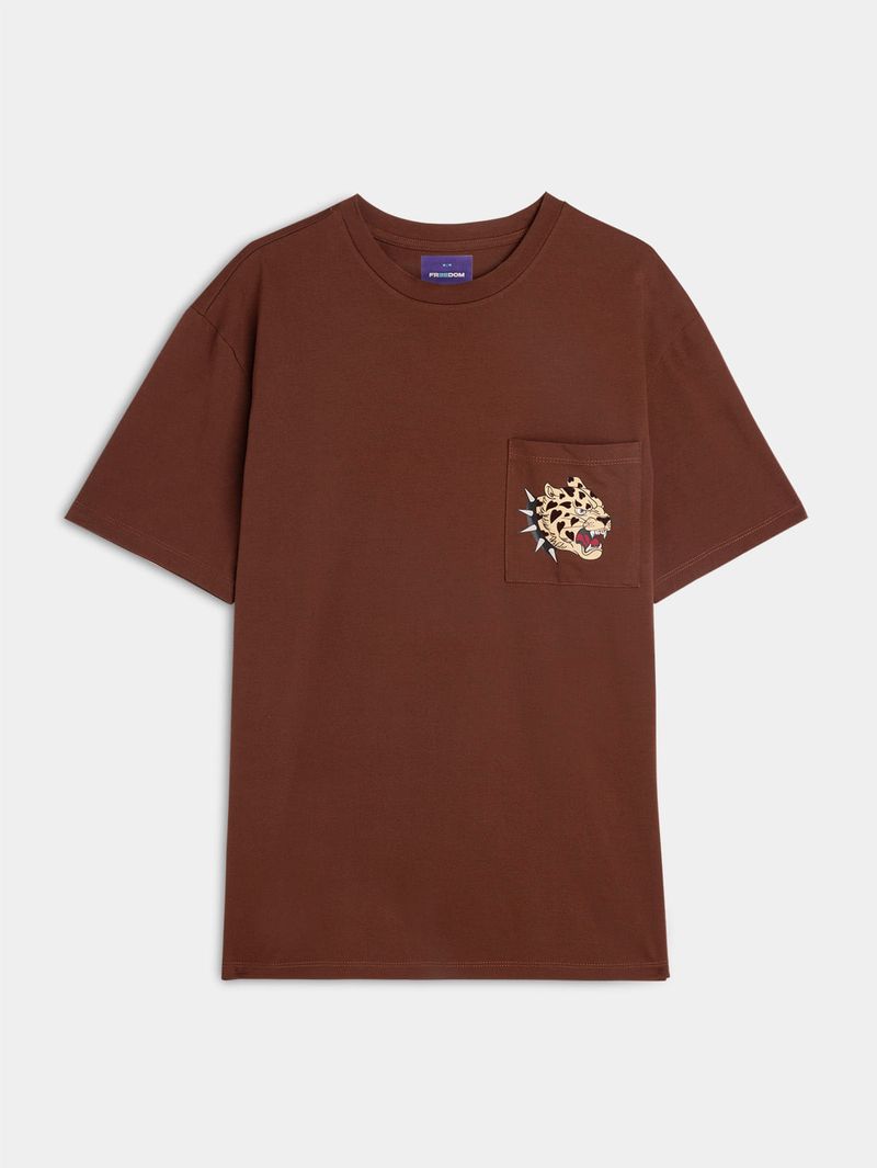 Camiseta Semioversize con Estampado para Hombre 04949