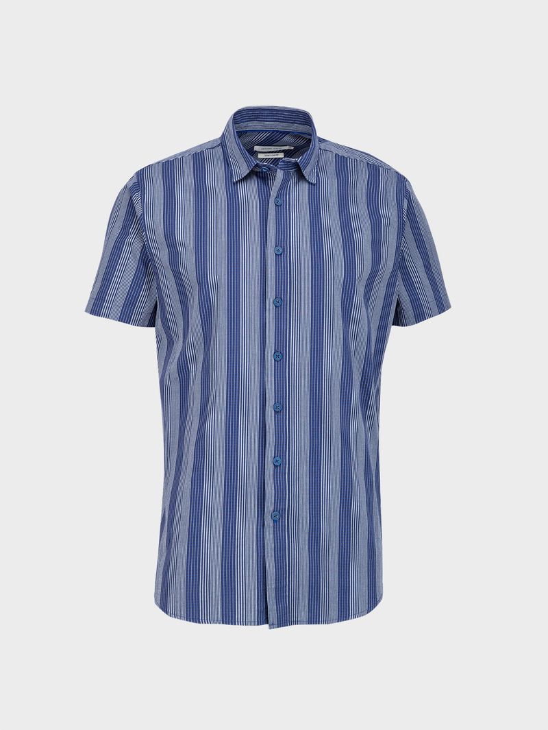 Camisa Rayas Manga Corta para Hombre 34421
