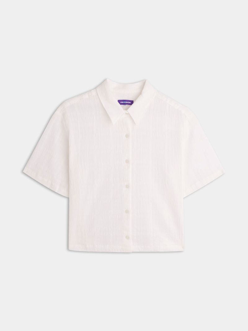 Camisa Cuadrada con Textura para Mujer 04940