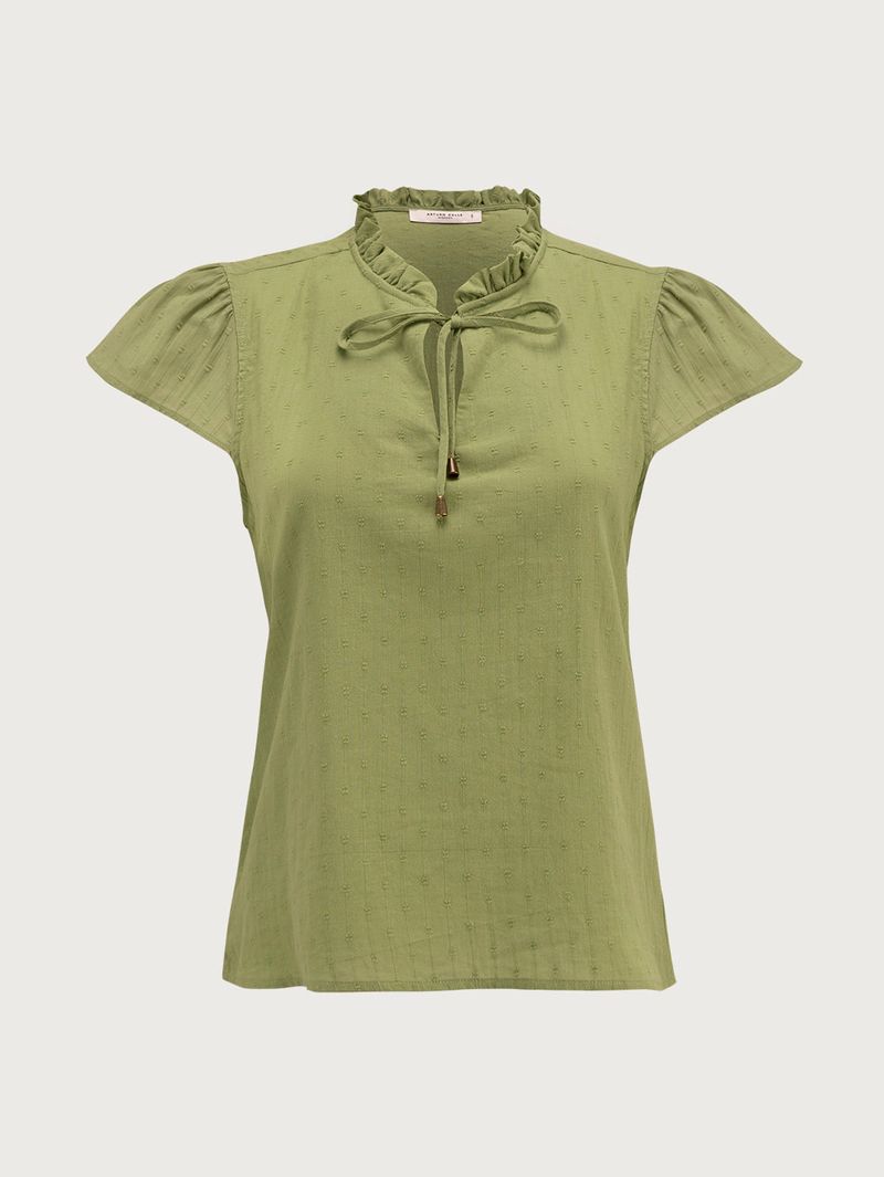 Blusa Cuello Nerú Anudado para Mujer 36258