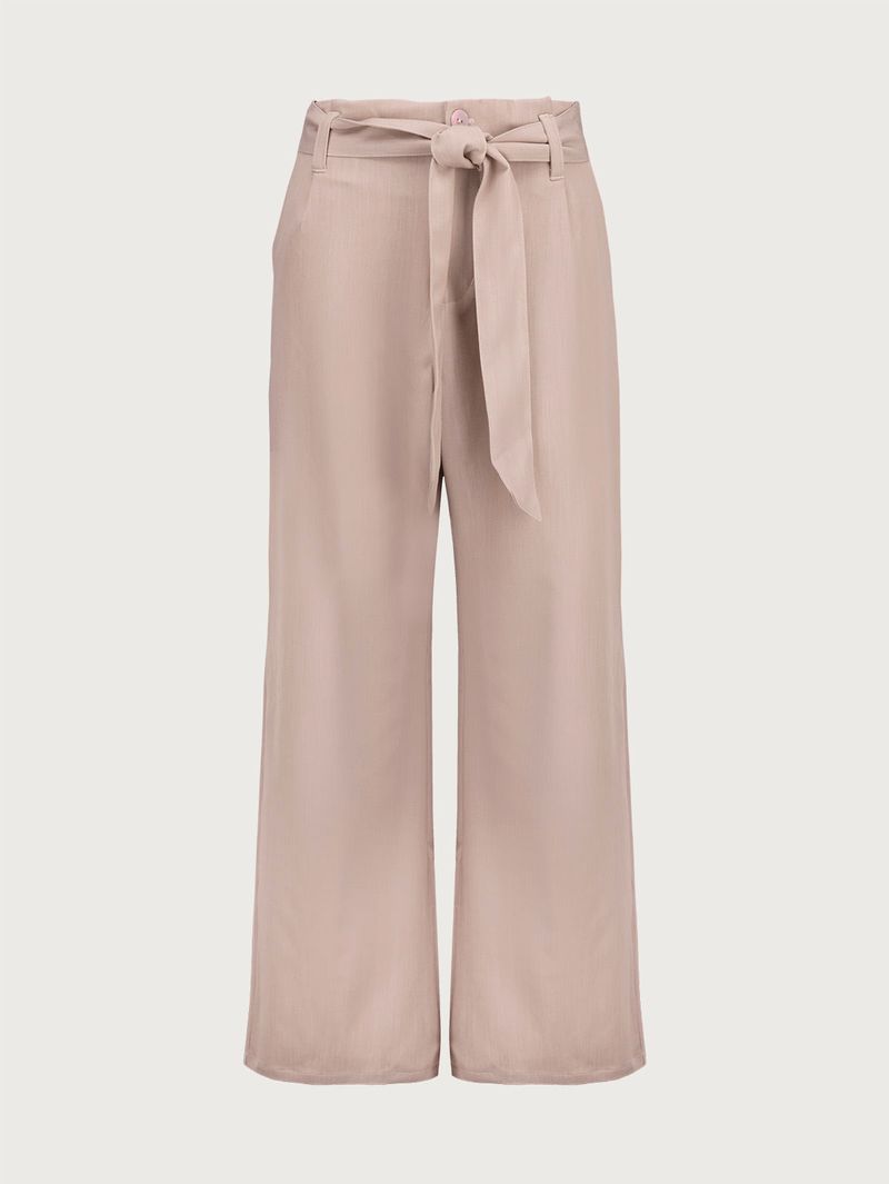 Pantalón Unicolor con Cinturón para Mujer 34867