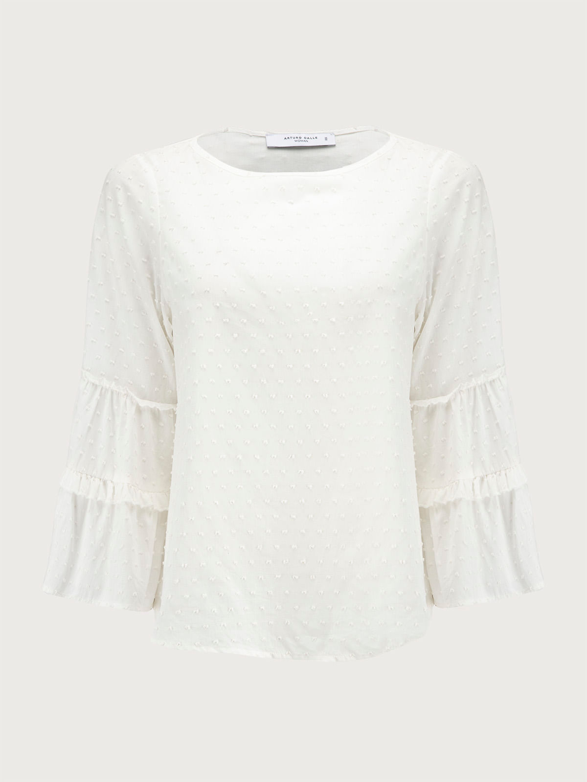 Blusa con Volantes Manga Larga para Mujer 37121