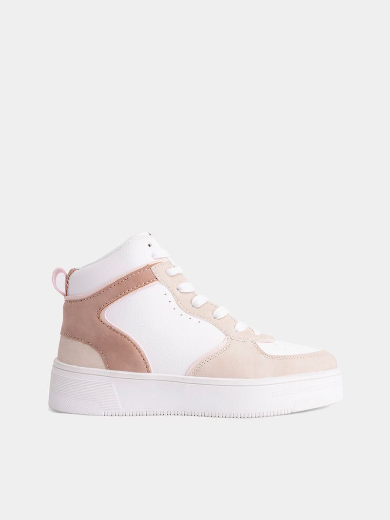 Tenis Tipo Bota con Tonos Claros para Mujer 05434