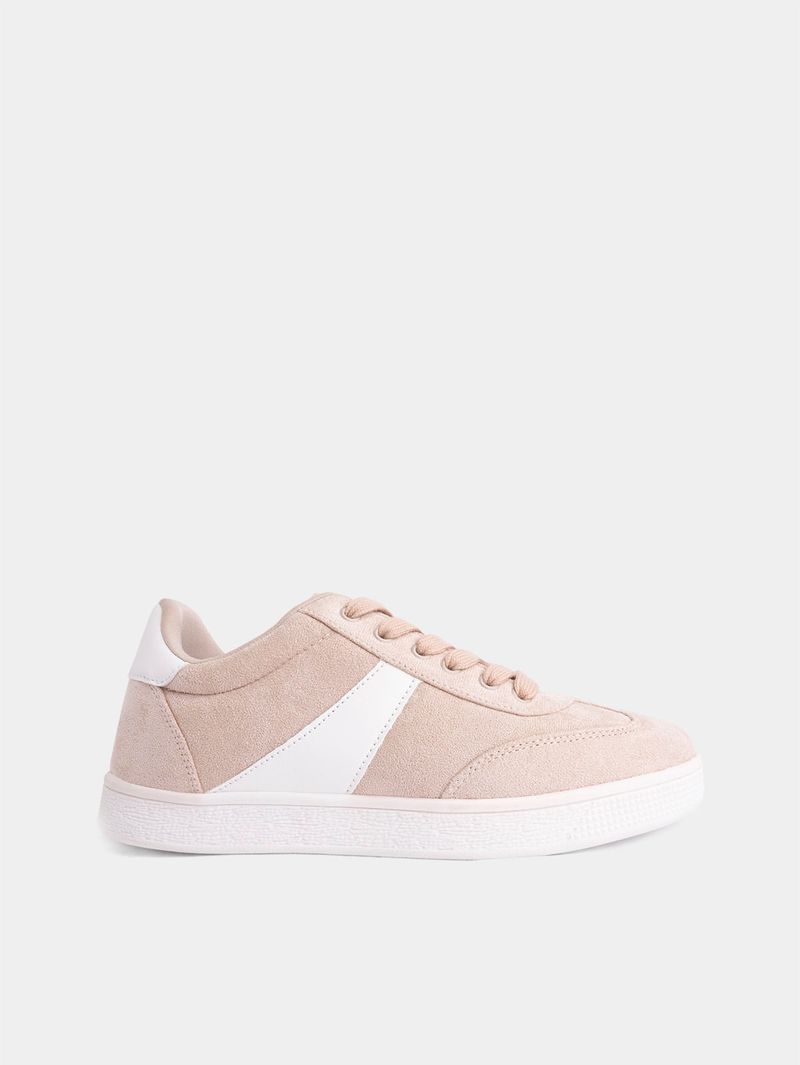 Tenis Efecto Gamuzado Tono Claro para Mujer 05435