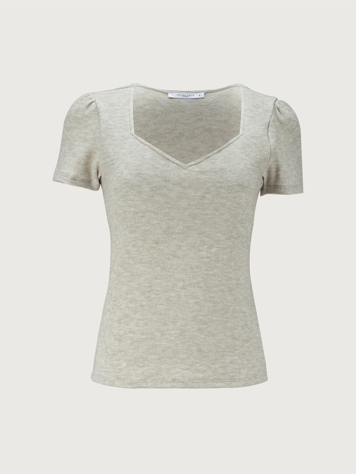 Camiseta Unicolor Manga Corta para Mujer 36249