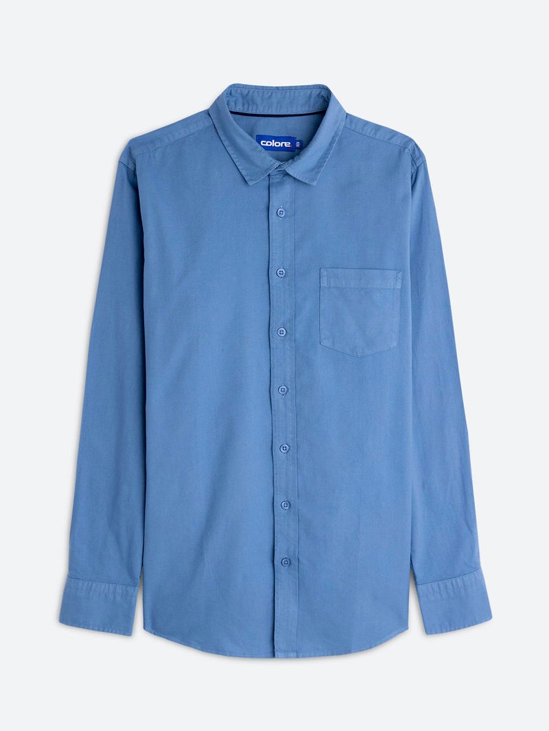 Camisa Casual Unicolor Regular para Hombre 10435