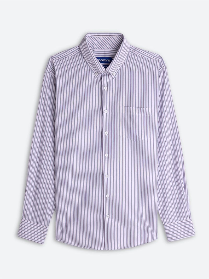 Camisa Casual Slim Fit a Rayas para Hombre 11308