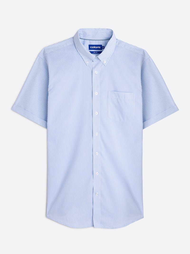 Camisa Casual Rayas Manga Corta para Hombre 12059