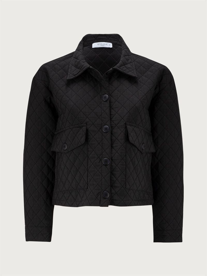 Chaqueta Corta con Bolsillos de Parche para Mujer 36642