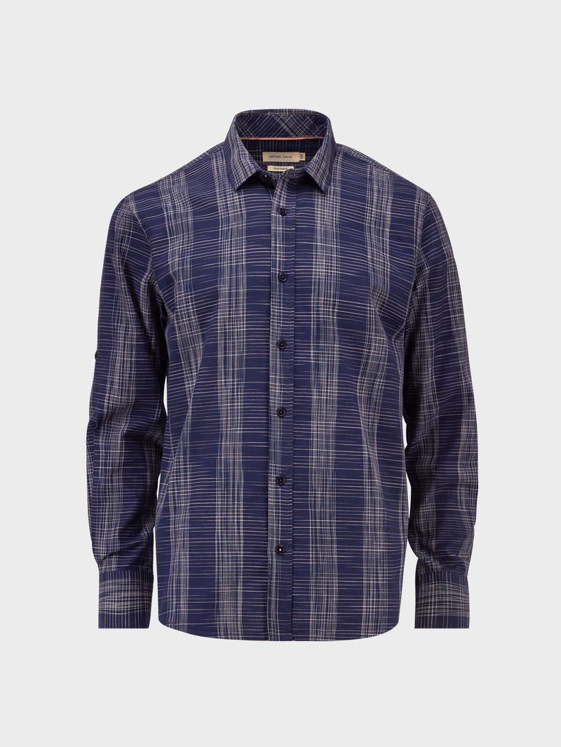 Camisa Textura Manga Larga para Hombre 33881