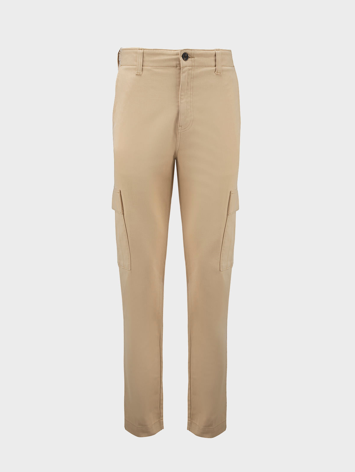 Pantalón Cargo Unicolor Regular Fit para Hombre 35809