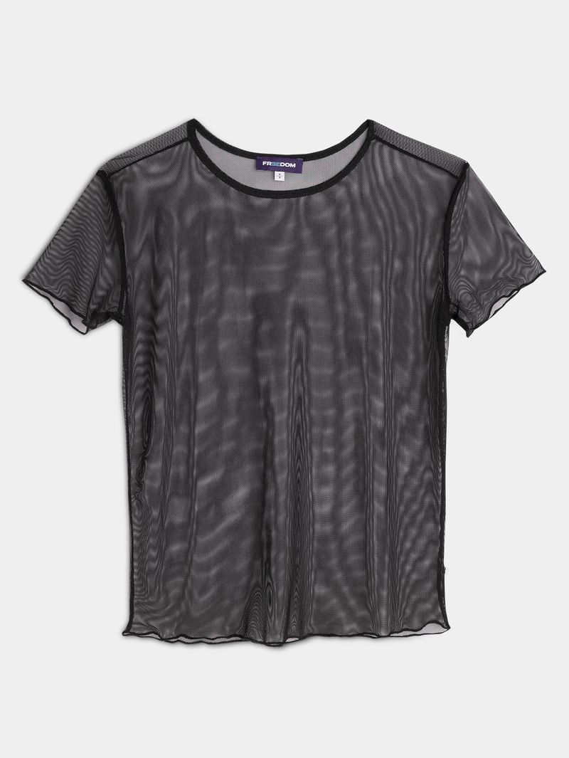 Camiseta en Mesh Unicolor para Mujer 05431