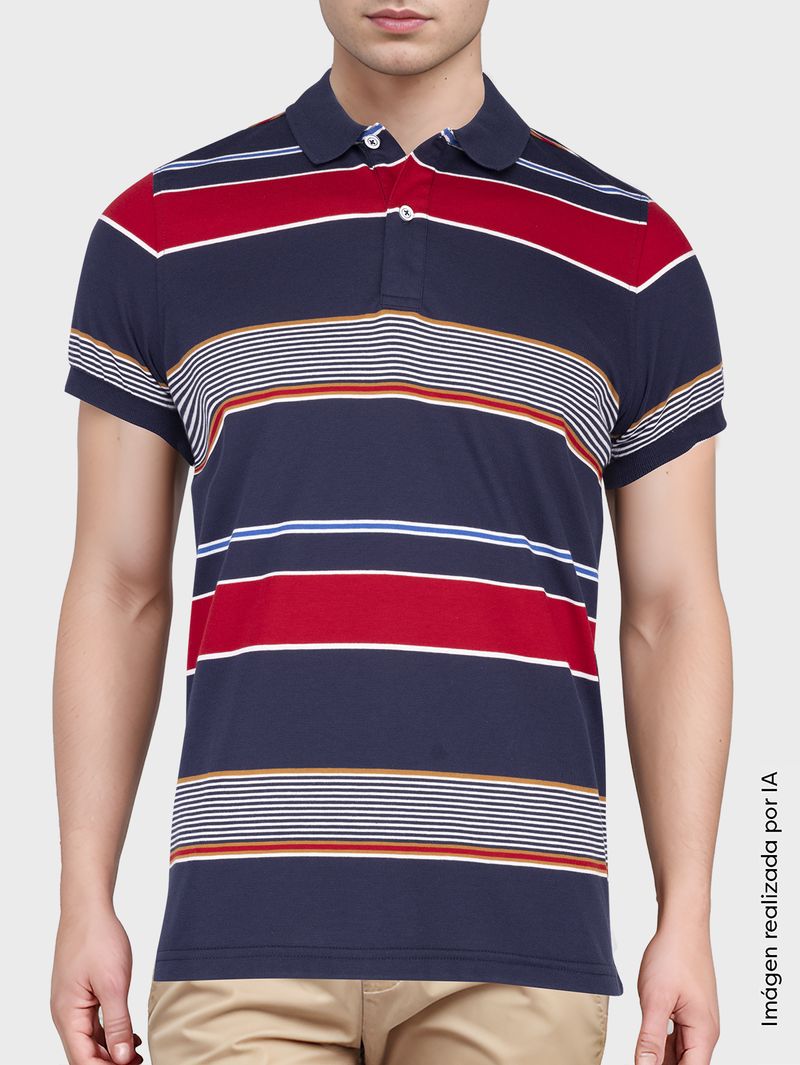 Polo A Rayas Jersey Slim Fit para Hombre 35634