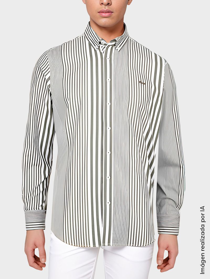 Camisa Rayas Manga Larga para Hombre 34428