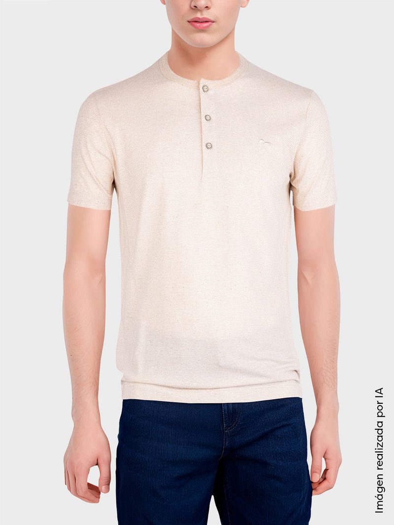 Camiseta Cuello Henley para Hombre 35515