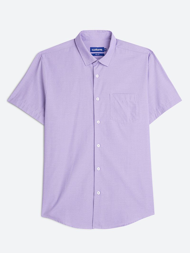 Camisa Casual Textura Manga Corta para Hombre 12461