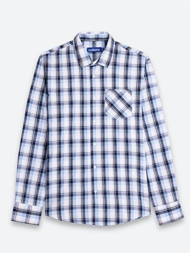 Camisa Casual Cuadros Manga Larga para Hombre 12463