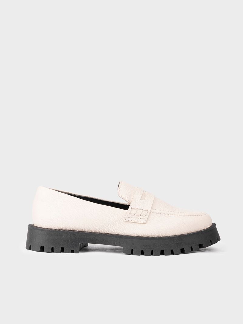 Mocasines Unicolor en Cuero para Mujer 37221