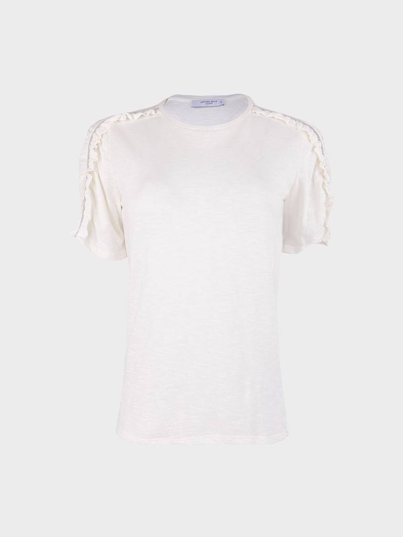 Camiseta con Detalle en Manga para Mujer 38139