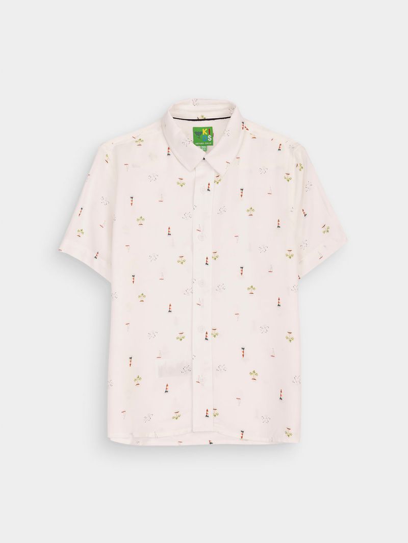 Camisa con Diseño en Contraste para Niño 14337