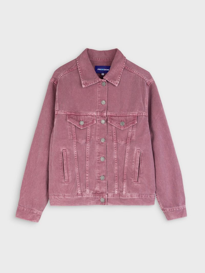 Chaqueta Denim Rosada para Mujer 05422
