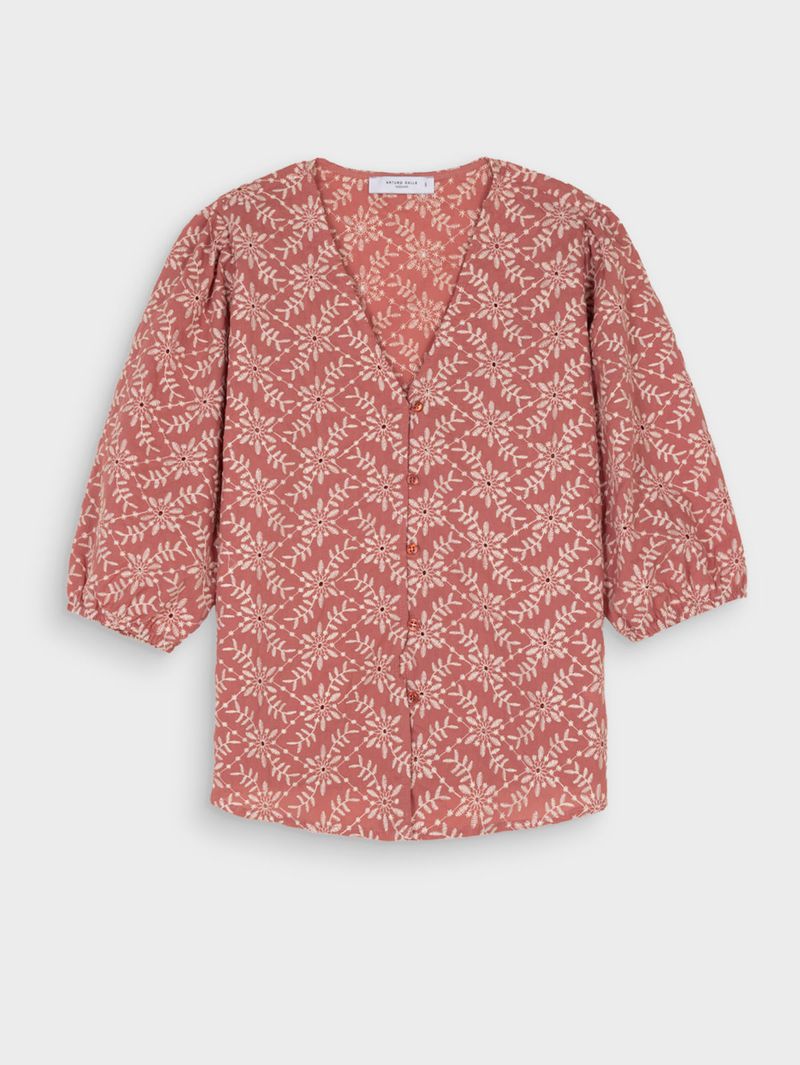 Blusa para Mujer Rosa con Manga Bombacha 40809