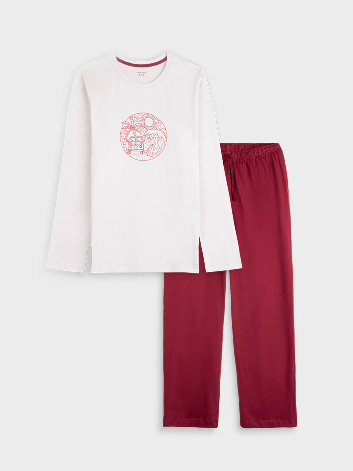 Pijama Manga Larga Pantalón Largo para Hombre 38408