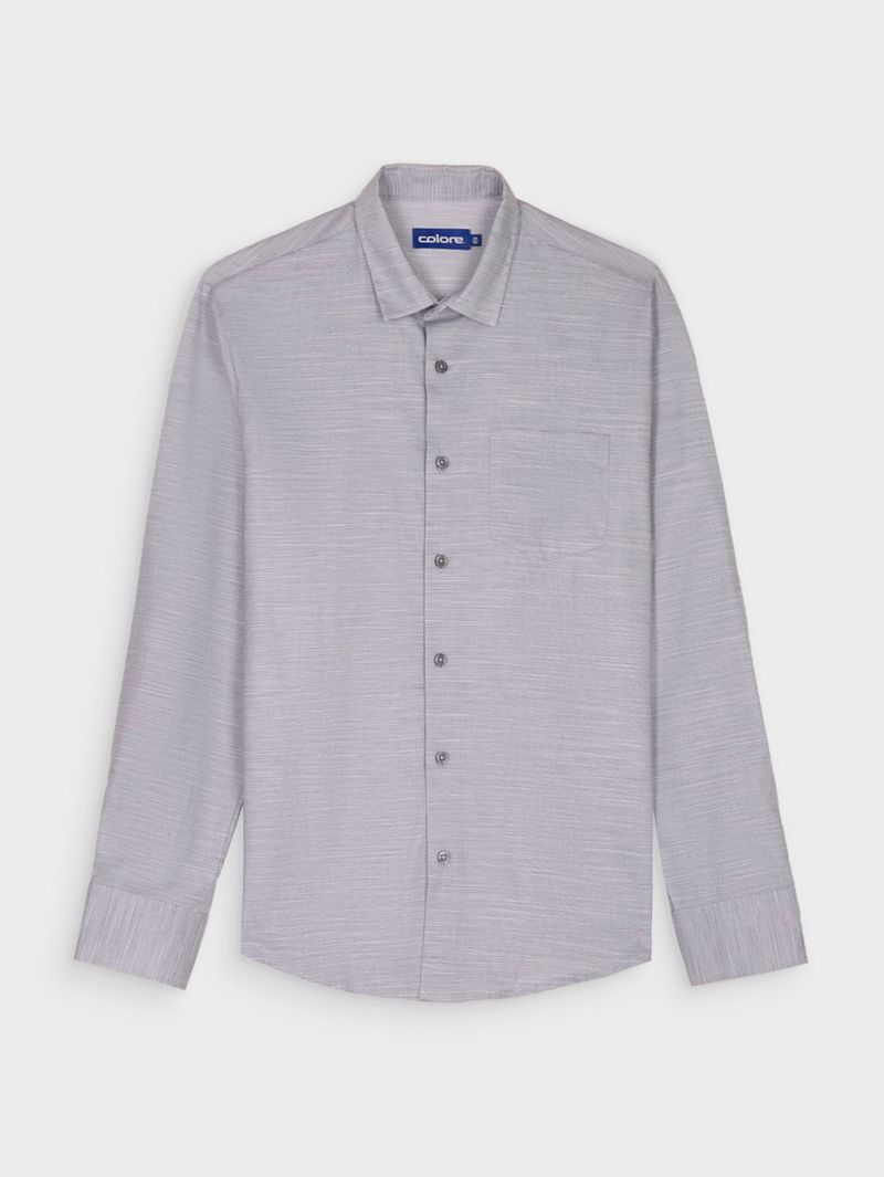 Camisa Casual Textura Manga Larga para Hombre 12966