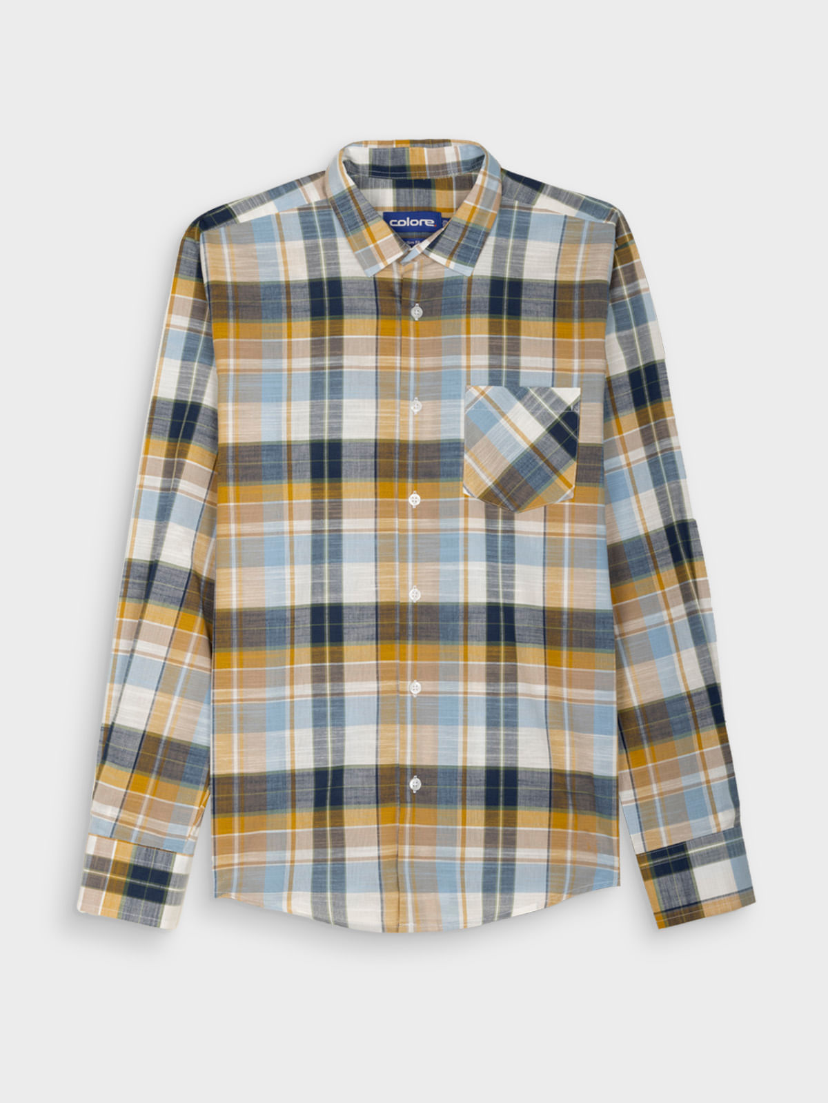 Camisa Casual de Cuadros Manga Larga para Hombre 13017