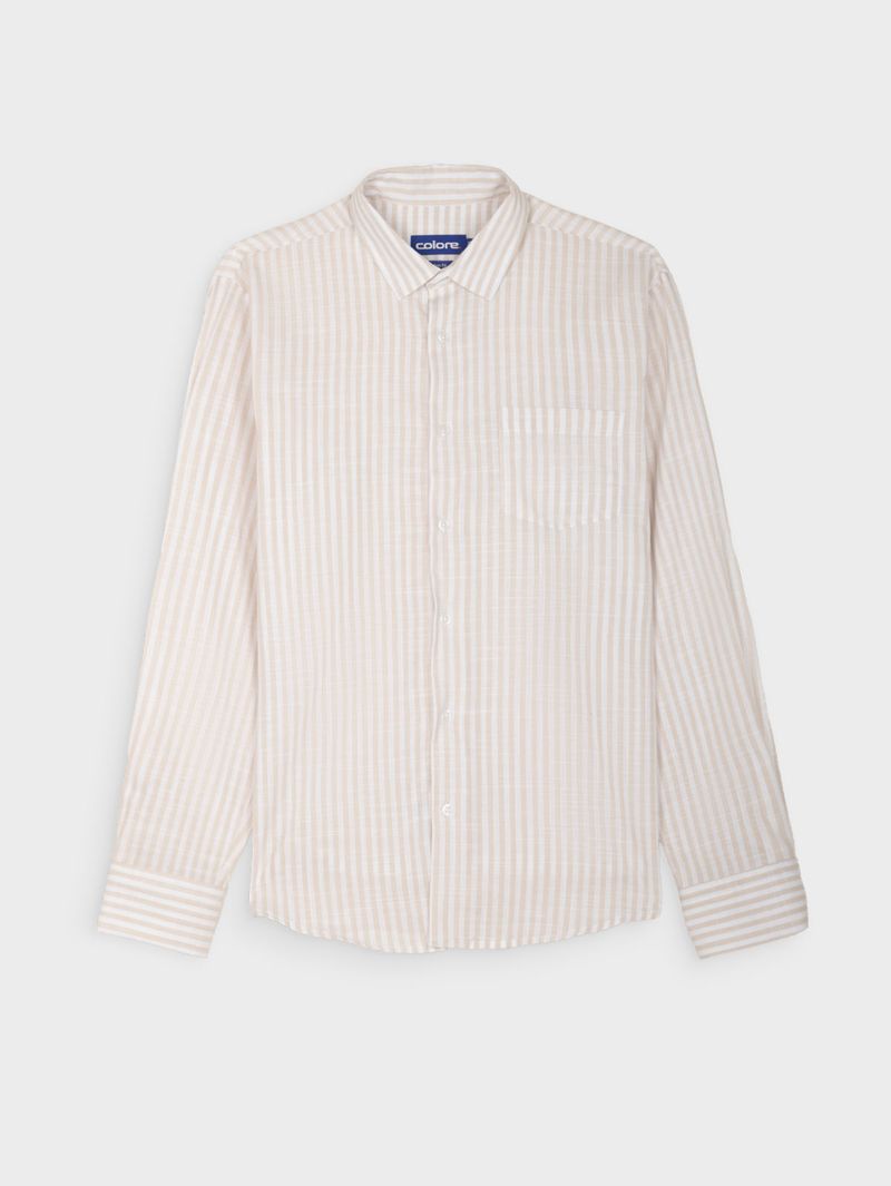Camisa Casual de Rayas Manga Larga para Hombre 13102