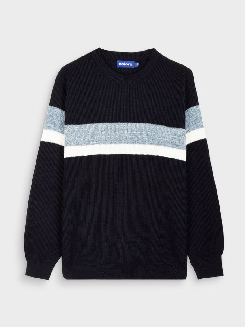 Suéter Cuello Redondo de Bloques para Hombre 13088